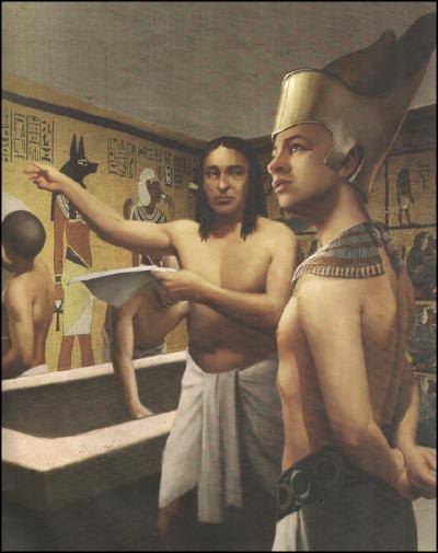 Préparation d'une tombe dans l'Egypte antique