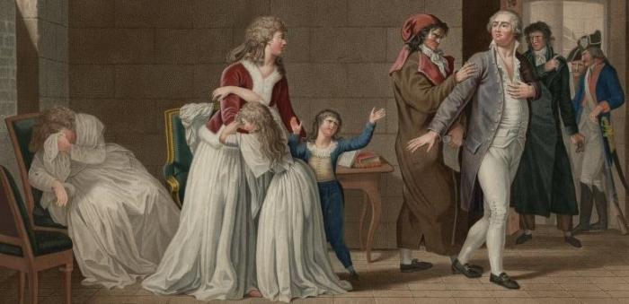 Le 11 décembre 1792, Louis XVI est traduit à la barre de la Convention, où il est accueilli par un silence glacial. Il ignore ce qui l'attend. Sa barbe de trois jours le rend pitoyable, mais, la tête haute, il garde un air de majesté.