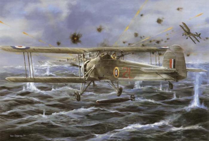 Les Swordfishs lancent treize torpilles sur le Bismarck